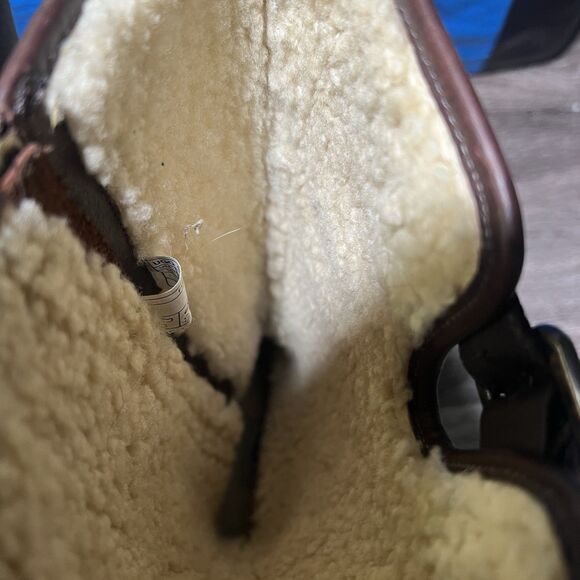 UGG Chancery Shearling Bomber Stout Black Leather Boots Womens Size 10 - Picture 5 of 13